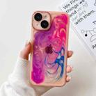 For iPhone 14 Oil Painting Electroplating TPU Phone Case(Pink) - 1