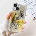 For iPhone 14 Oil Painting Electroplating TPU Phone Case(White) - 1