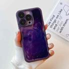 For iPhone 14 Pro Oil Painting Electroplating TPU Phone Case(Purple) - 1