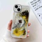 For iPhone 14 Plus Oil Painting Electroplating TPU Phone Case(White) - 1