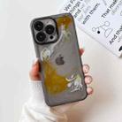 For iPhone 14 Pro Max Oil Painting Electroplating TPU Phone Case(Grey) - 1