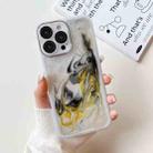 For iPhone 14 Pro Max Oil Painting Electroplating TPU Phone Case(White) - 1