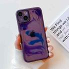 For iPhone 13 Oil Painting Electroplating TPU Phone Case(Purple) - 1