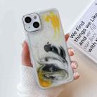 For iPhone 13 Oil Painting Electroplating TPU Phone Case(White) - 1