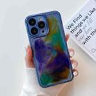 For iPhone 13 Pro Oil Painting Electroplating TPU Phone Case(Blue) - 1