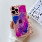 For iPhone 13 Pro Max Oil Painting Electroplating TPU Phone Case(Pink) - 1