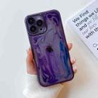 For iPhone 13 Pro Max Oil Painting Electroplating TPU Phone Case(Purple) - 1