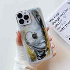 For iPhone 13 Pro Max Oil Painting Electroplating TPU Phone Case(White) - 1