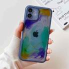 For iPhone 12 Oil Painting Electroplating TPU Phone Case(Blue) - 1