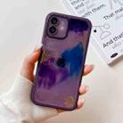 For iPhone 12 Oil Painting Electroplating TPU Phone Case(Purple) - 1