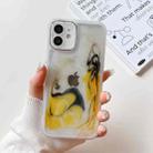 For iPhone 12 Oil Painting Electroplating TPU Phone Case(White) - 1