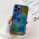 For iPhone 12 Pro Oil Painting Electroplating TPU Phone Case(Blue) - 1