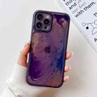 For iPhone 12 Pro Max Oil Painting Electroplating TPU Phone Case(Purple) - 1