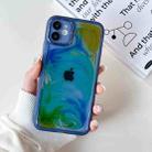 For iPhone 11 Oil Painting Electroplating TPU Phone Case(Blue) - 1