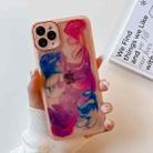 For iPhone 11 Pro Max Oil Painting Electroplating TPU Phone Case(Pink) - 1