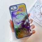 For iPhone SE 2022/2020 / 8 / 7 Oil Painting Electroplating TPU Phone Case(Blue) - 1