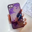 For iPhone SE 2022/2020 / 8 / 7 Oil Painting Electroplating TPU Phone Case(Purple) - 1