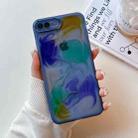 For iPhone 8 Plus / 7 Plus Oil Painting Electroplating TPU Phone Case(Blue) - 1