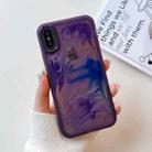 For iPhone X / XS Oil Painting Electroplating TPU Phone Case(Purple) - 1
