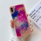 For iPhone XS Max Oil Painting Electroplating TPU Phone Case(Pink) - 1