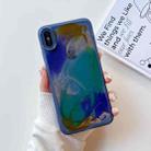 For iPhone XS Max Oil Painting Electroplating TPU Phone Case(Blue) - 1