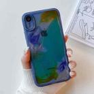 For iPhone XR Oil Painting Electroplating TPU Phone Case(Blue) - 1
