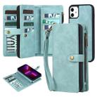 For iPhone 11 Zipper Wallet Magnetic Detachable Leather Phone Case(Blue) - 1