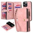 For iPhone 11 Pro Zipper Wallet Magnetic Detachable Leather Phone Case(Pink) - 1