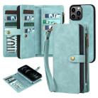 For iPhone 11 Pro Zipper Wallet Magnetic Detachable Leather Phone Case(Blue) - 1