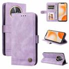 For Huawei Enjoy 60X Skin Feel Life Tree Metal Button Leather Phone Case(Purple) - 1