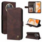 For Huawei Enjoy 60X Skin Feel Life Tree Metal Button Leather Phone Case(Brown) - 1