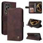 For Huawei Enjoy 70 Skin Feel Life Tree Metal Button Leather Phone Case(Brown) - 1