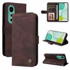 For Huawei nova 12 Skin Feel Life Tree Metal Button Leather Phone Case(Brown) - 1