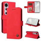 For Huawei nova 12 Pro Skin Feel Life Tree Metal Button Leather Phone Case(Red) - 1
