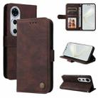 For Huawei nova 12 Pro Skin Feel Life Tree Metal Button Leather Phone Case(Brown) - 1
