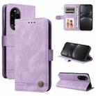 For Huawei nova 13 Pro Skin Feel Life Tree Metal Button Leather Phone Case(Purple) - 1