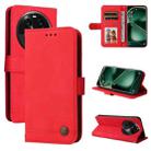 For OPPO Find X6 Skin Feel Life Tree Metal Button Leather Phone Case(Red) - 1