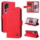 For OPPO Reno10 Pro+ Skin Feel Life Tree Metal Button Leather Phone Case(Red) - 1