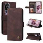 For OPPO Reno10 Pro+ Skin Feel Life Tree Metal Button Leather Phone Case(Brown) - 1