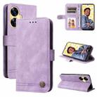 For Realme C55 Skin Feel Life Tree Metal Button Leather Phone Case(Purple) - 1