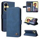 For Realme C55 Skin Feel Life Tree Metal Button Leather Phone Case(Blue) - 1