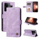 For Realme GT Neo 5 5G / GT3 Skin Feel Life Tree Metal Button Leather Phone Case(Purple) - 1