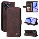 For Realme C53 / Narzo N53 Skin Feel Life Tree Metal Button Leather Phone Case(Brown) - 1