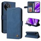 For Realme 11 4G Global Skin Feel Life Tree Metal Button Leather Phone Case(Blue) - 1