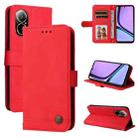 For Realme C67 4G Global Skin Feel Life Tree Metal Button Leather Phone Case(Red) - 1