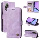 For Realme C67 4G Global Skin Feel Life Tree Metal Button Leather Phone Case(Purple) - 1