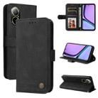 For Realme C67 4G Global Skin Feel Life Tree Metal Button Leather Phone Case(Black) - 1