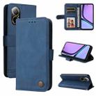 For Realme C67 4G Global Skin Feel Life Tree Metal Button Leather Phone Case(Blue) - 1