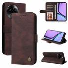 For Realme C67 5G Global / 11 5G Taiwan Version Skin Feel Life Tree Metal Button Leather Phone Case(Brown) - 1