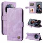 For Realme 12 Pro+ Skin Feel Life Tree Metal Button Leather Phone Case(Purple) - 1